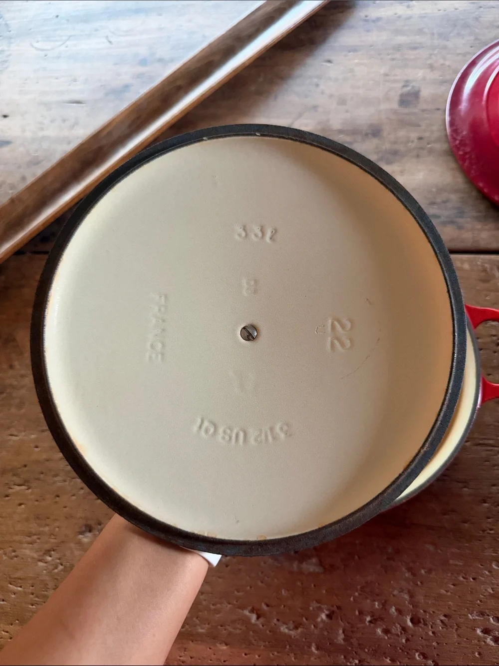 Le Creuset Red Enamel Dutch Oven 22 with Black Knob